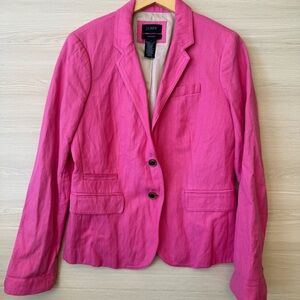 J.Crew Schoolboy Tailored Blazer Pink Linen Blend Size 4